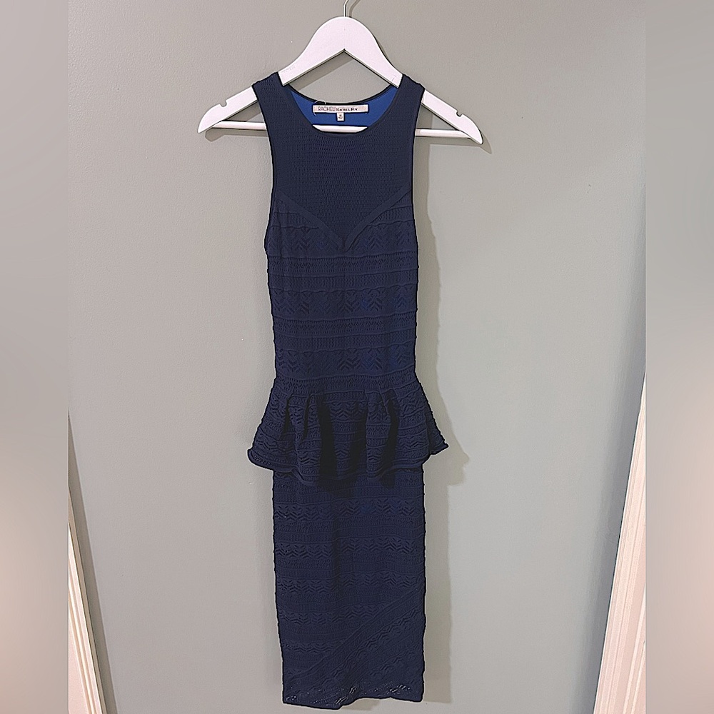 RACHEL ROY NAVY BLUE ROYAL LACE EYELET DRESS SIZE MEDIUM TCC